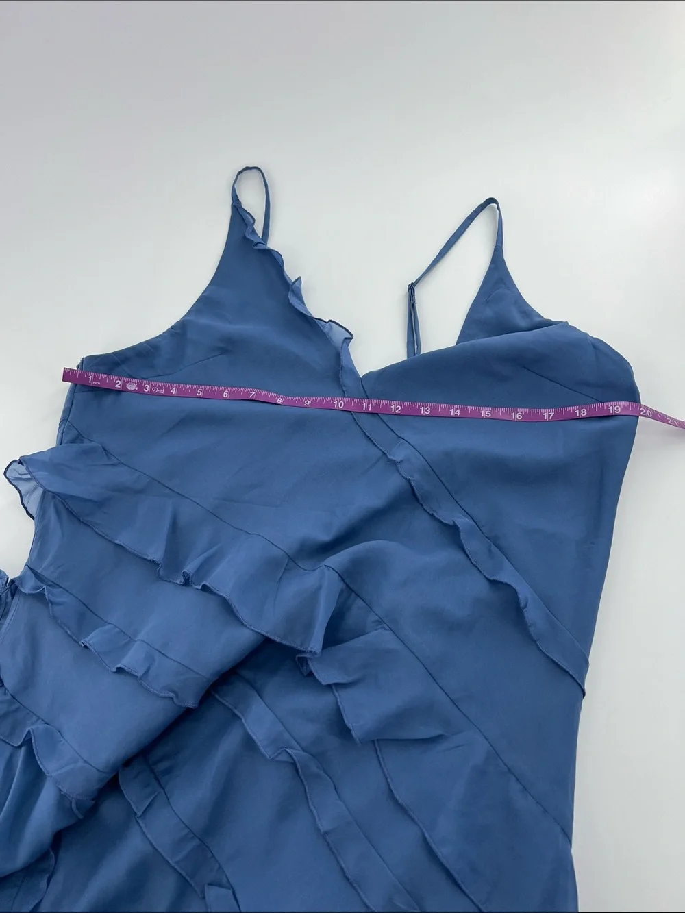 Abercrombie & Fitch Cornflower Blue Slip Dress ruffle fairy wedding guest